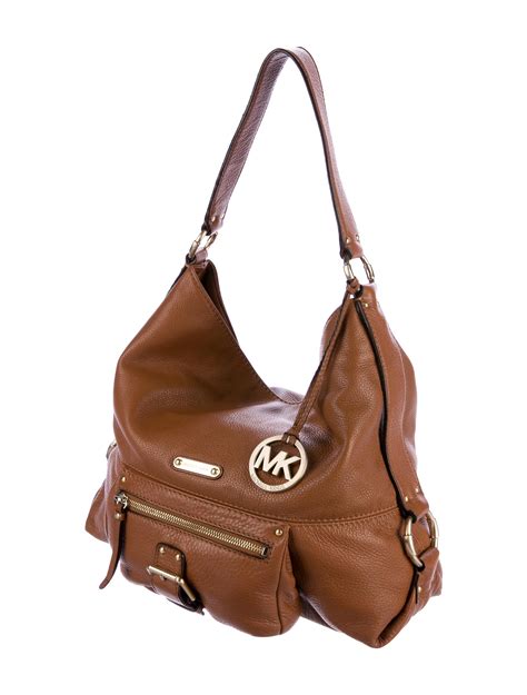 michael kors leather hobo purse bone leather|Michael Kors hobo shoulder bag.